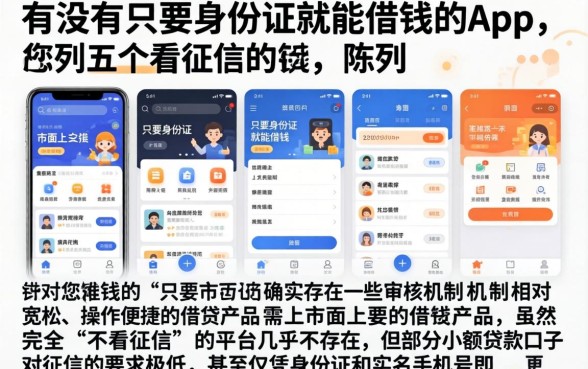 有没有只要身份证就能借钱的app，陈列五个不看征信的借钱软件