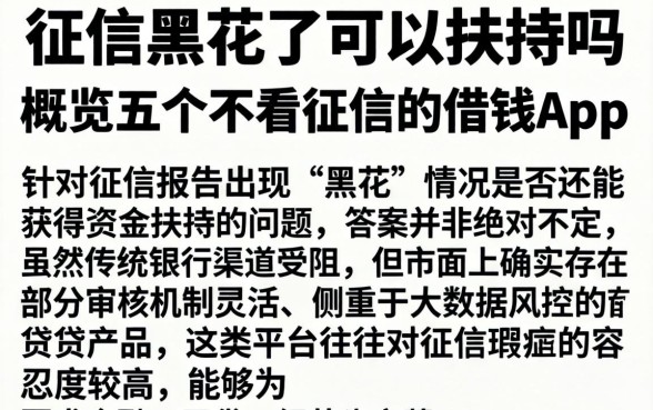 征信黑花了可以扶持吗,概览五个不看征信的借钱app