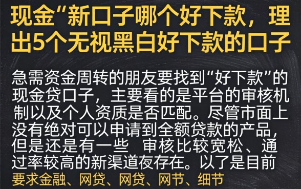 现金贷新口子哪个好下款，理出5个无视黑白好下款的口子