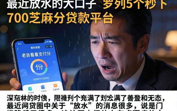 最近放水的大口子，罗列5个秒下700芝麻分贷款平台