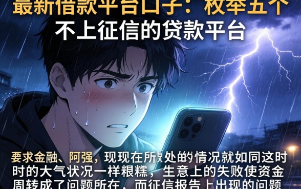 最新借款平台口子，枚举五个不上征信的贷款平台