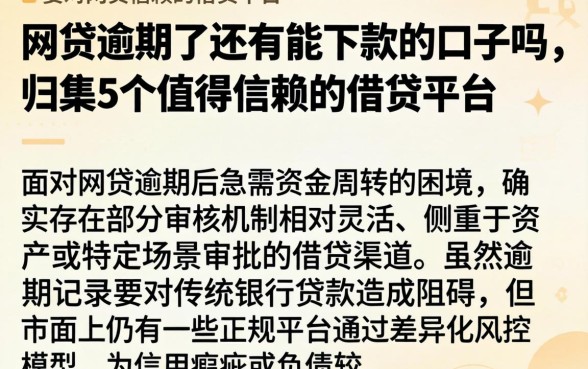 网贷逾期了还有能下款的口子吗，归集5个值得信赖的借贷平台