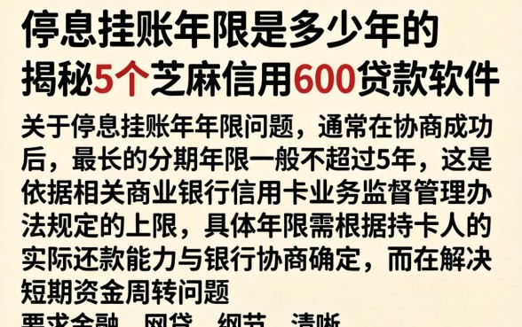 停息挂账年限是多少年的，揭秘5个芝麻信用600贷款软件