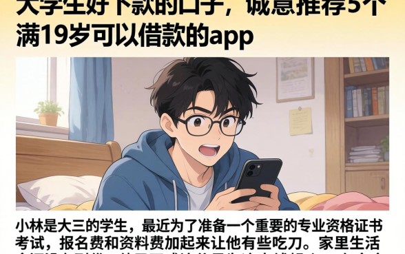 大学生好下款的口子,诚意推荐5个满19岁可以借款的app