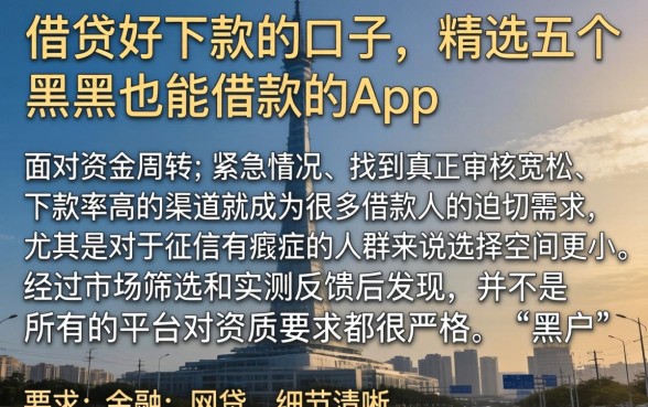 借贷好下款的口子，精选五个黑户也能借款的app