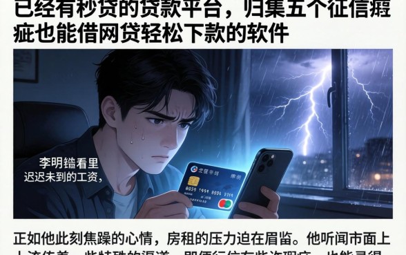 已经有秒贷的贷款平台，归集五个征信瑕疵也能借网贷轻松下款的软件