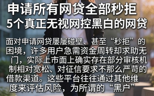 申请所有网贷全部秒拒，概括5个真正无视风控黑白的网贷