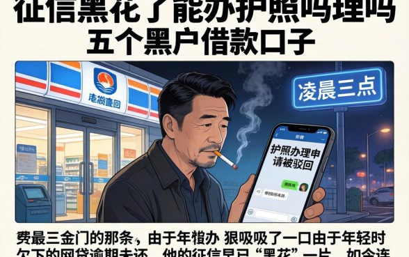 征信黑花了能办护照吗，理出五个黑户借款口子