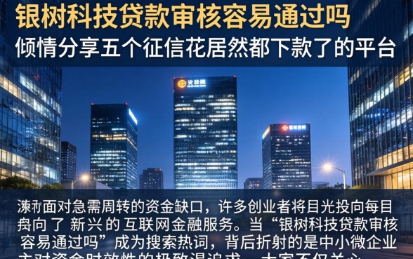 银树科技贷款审核容易通过吗，倾情分享五个征信花居然都下款了的平台