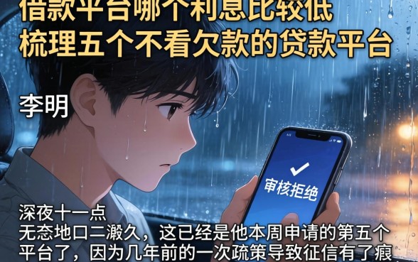 借款平台哪个利息比较低，梳理五个不看欠款的贷款平台