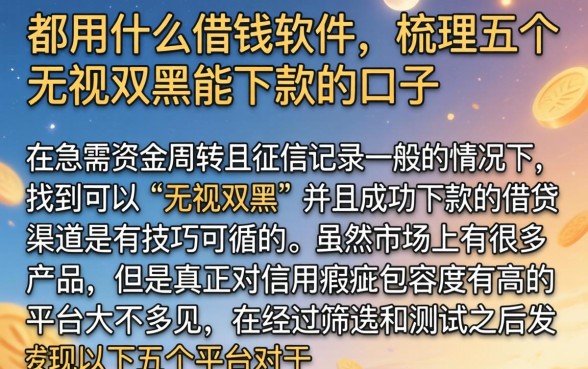 都用什么借钱软件，梳理五个无视双黑能下款的口子