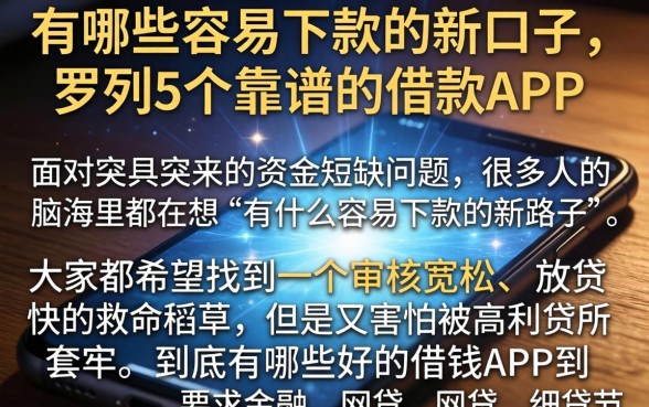 有哪些容易下款的新口子，罗列5个靠谱的借款app
