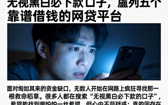无视黑白必下款的口子，胪列五个靠谱借钱的网贷平台
