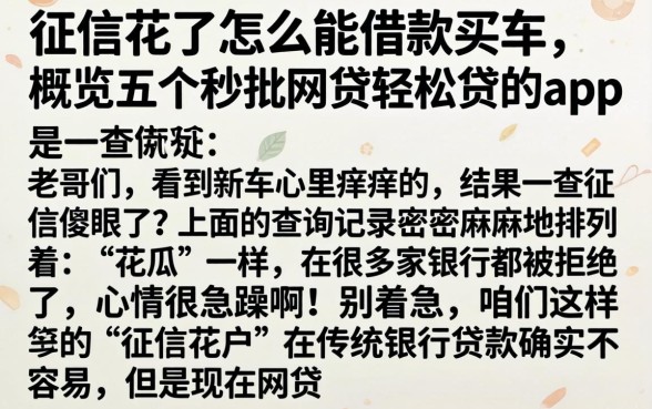 征信花了怎么能借款买车，概览五个秒批网贷轻松贷的app