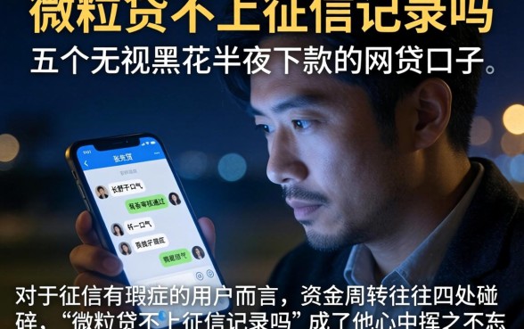 微粒贷不上征信记录吗，细致阐述五个无视黑花半夜下款的网贷口子