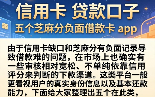 信用卡 贷款口子，细致阐述五个芝麻分负面借款的app