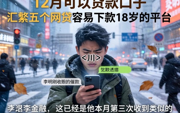 12月份可以贷款的口子，汇整五个网贷容易下款18岁的平台