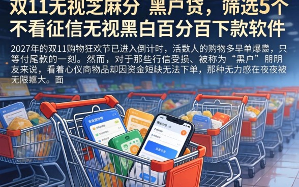 双11无视芝麻分的黑户贷，筛选5个不看征信无视黑白百分百下款软件