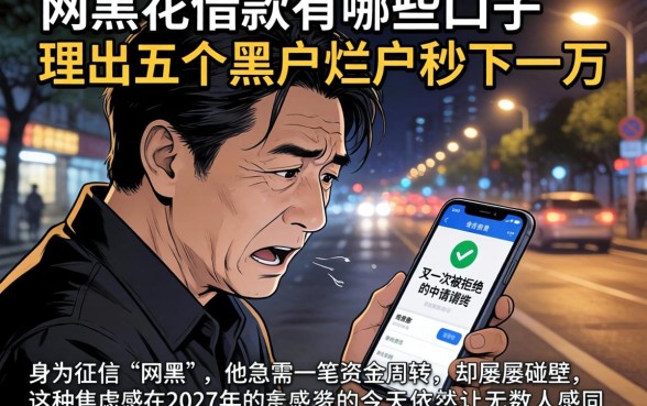网黑花借款有哪些口子，理出五个黑户烂户秒下一万