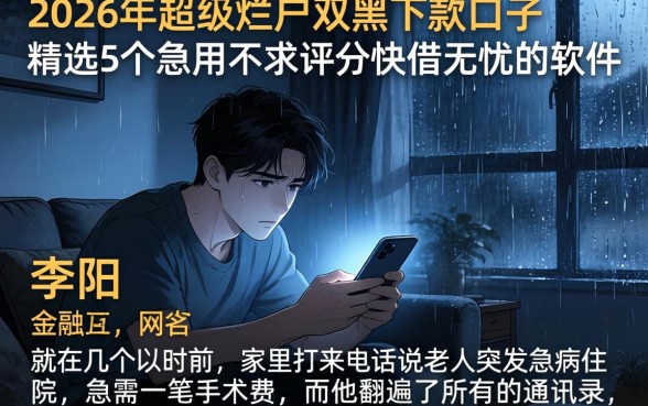 2026年超级烂户双黑下款口子，精选5个急用不求评分快借无忧的软件