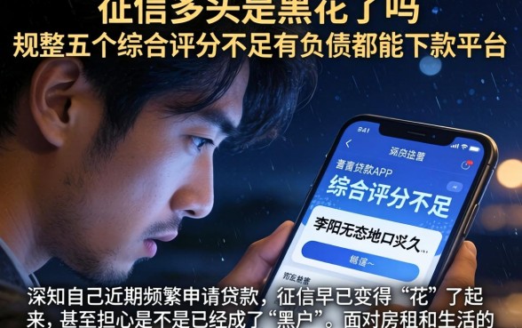 征信多头是黑花了吗，规整五个综合评分不足有负债都能下款平台