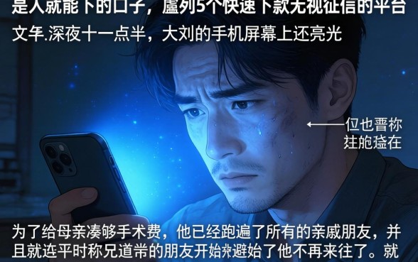 是人就能下的口子，胪列5个快速下款无视征信的平台