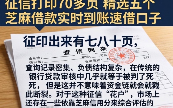 征信打印70多页，精选五个芝麻借款实时到账速借口子