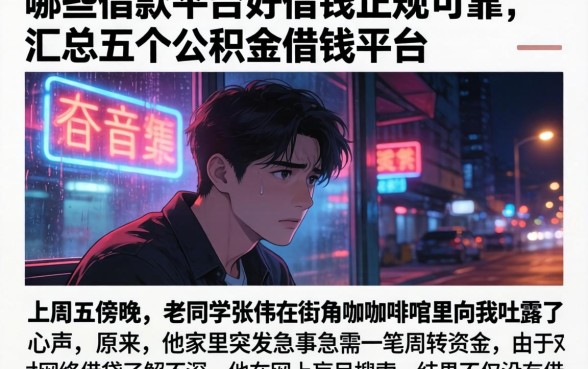 哪些借款平台好借钱正规可靠，汇总五个公积金借钱平台