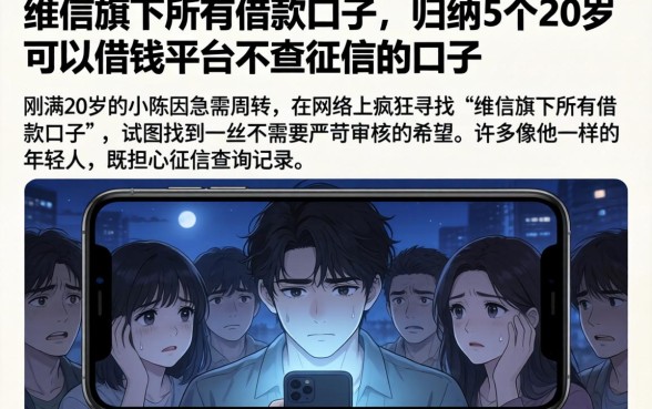 维信旗下所有借款口子，归纳5个20岁可以借钱平台不查征信的口子
