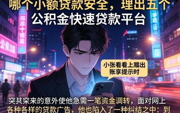 哪个小额贷款安全，理出五个公积金快速贷款平台
