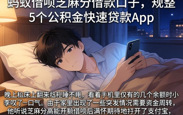 蚂蚁借呗芝麻分借款口子，规整5个公积金快速贷款app