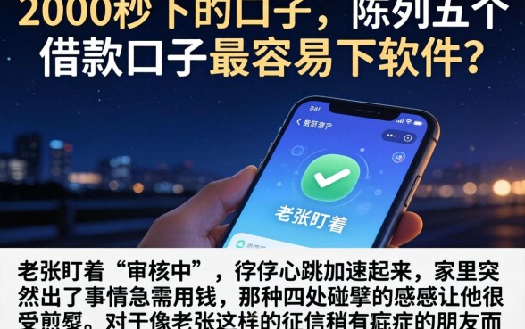 2000秒下的口子，陈列五个借款口子最容易下软件