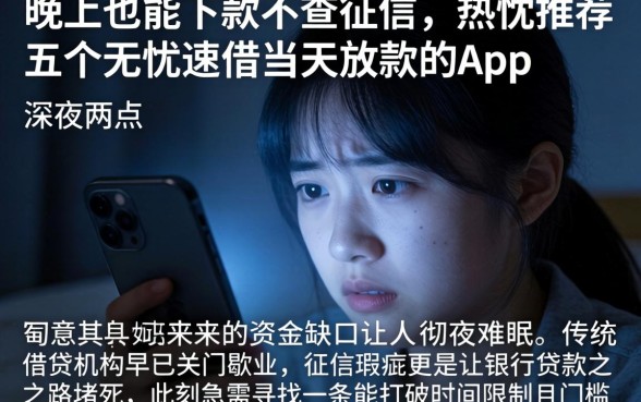 晚上也能下款不查征信，热忱推荐五个无忧速借当天放款的app