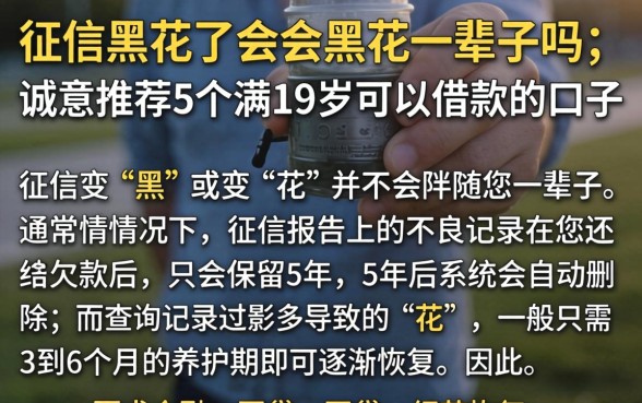 征信黑花了会会黑花一辈子吗，诚意推荐5个满19岁可以借款的口子
