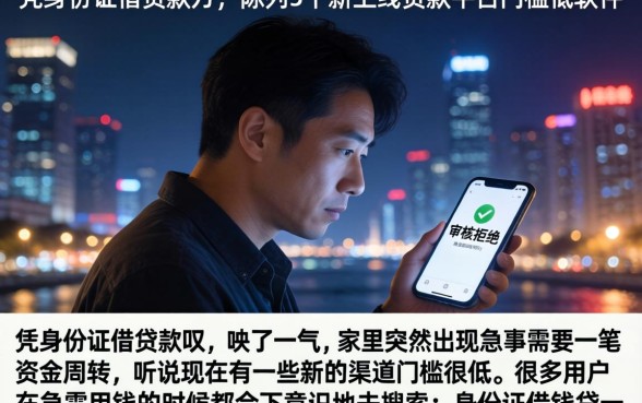 凭身份证借贷款万，陈列5个新上线贷款平台门槛低软件