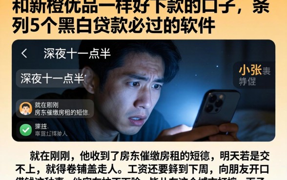 和新橙优品一样好下款的口子，条列5个黑白贷款必过的软件
