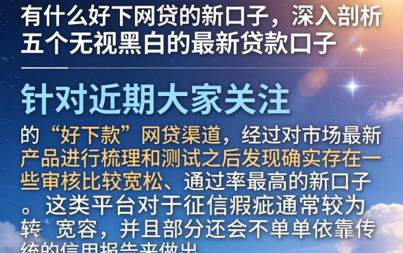 有什么好下网贷的新口子，深入剖析五个无视黑白的最新贷款口子
