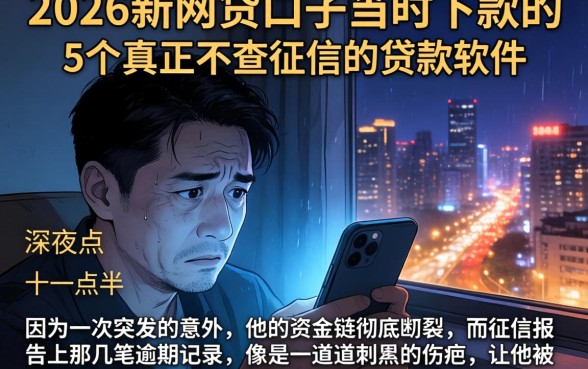 2026新网贷口子当时下款的，概括5个真正不查征信的贷款软件