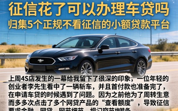 征信花了可以办理车贷吗,归集5个正规不看征信的小额贷款平台