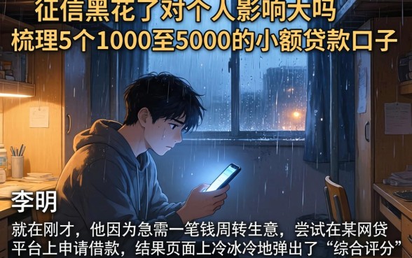 征信黑花了对个人影响大吗，梳理5个1000至5000的小额贷款口子