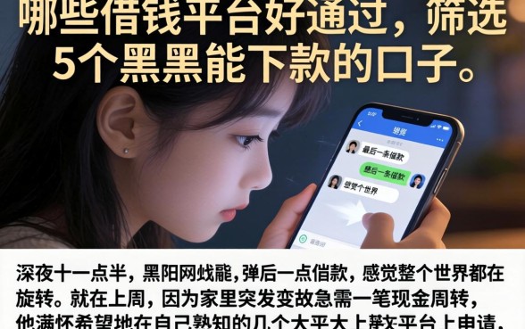 哪些借钱平台好通过，筛选5个黑户能下款的口子