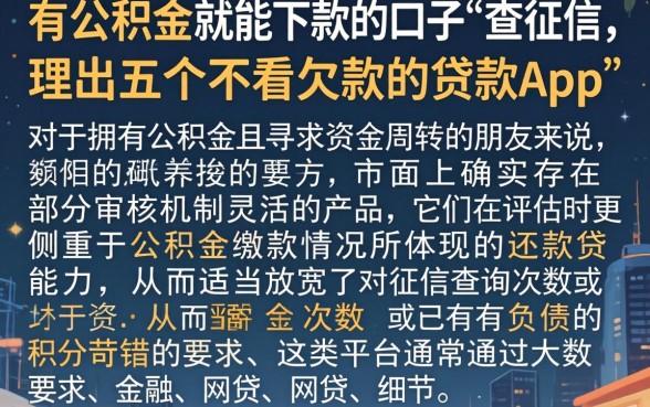 有公积金就能下款的口子不查征信，理出五个不看欠款的贷款app