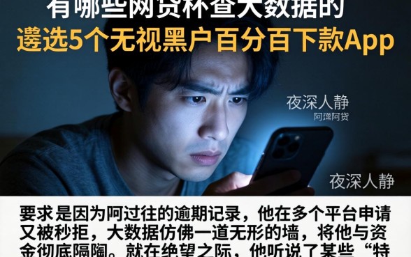 有哪些网贷不查大数据的，遴选5个无视黑户百分百下款app