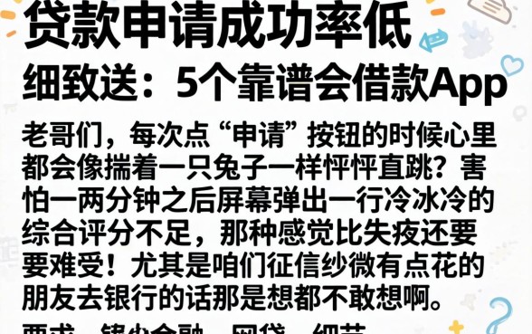 贷款申请成功率低，细致阐述5个靠谱的借款app