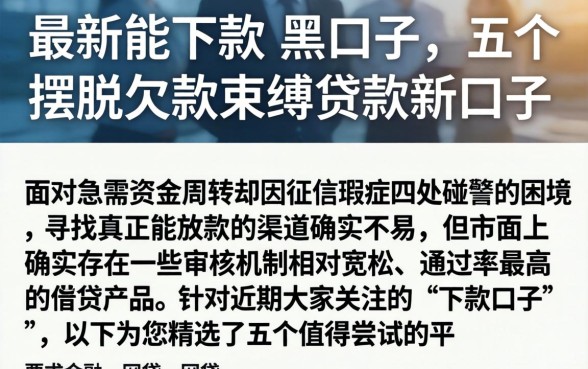 最新能下款的黑口子，详细阐述五个摆脱欠款束缚贷款新口子