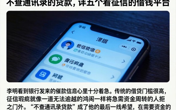 不查通讯录的贷款，详细阐述五个不看征信的借钱平台