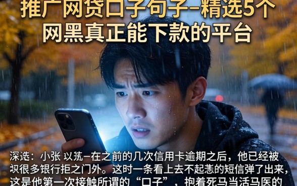 推广网贷口子的句子，精选5个网黑真正能下款的平台