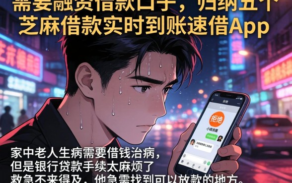 需要融资借款口子，归纳五个芝麻借款实时到账速借app