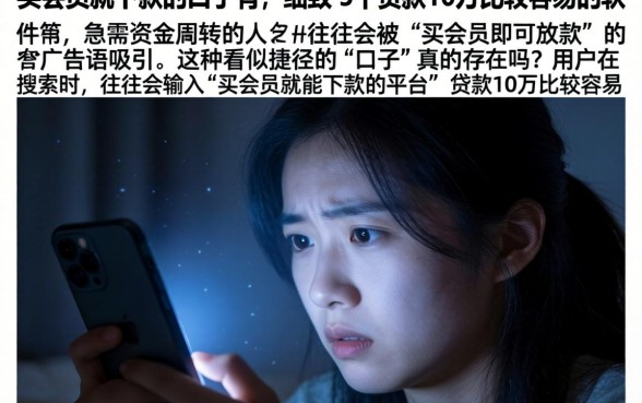 买会员就下款的口子有，细致阐述5个贷款10万比较容易的软件