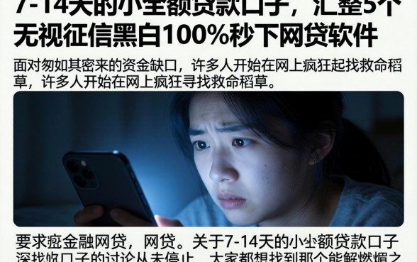 7-14天的小额贷款口子，汇整5个无视征信黑白100%秒下网贷软件